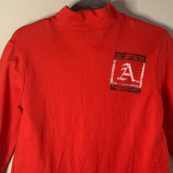 Arkansas Razorbacks Women's Jacket Small Full Zip Mock Collar Bling Made in USA - Picture 7 of 13